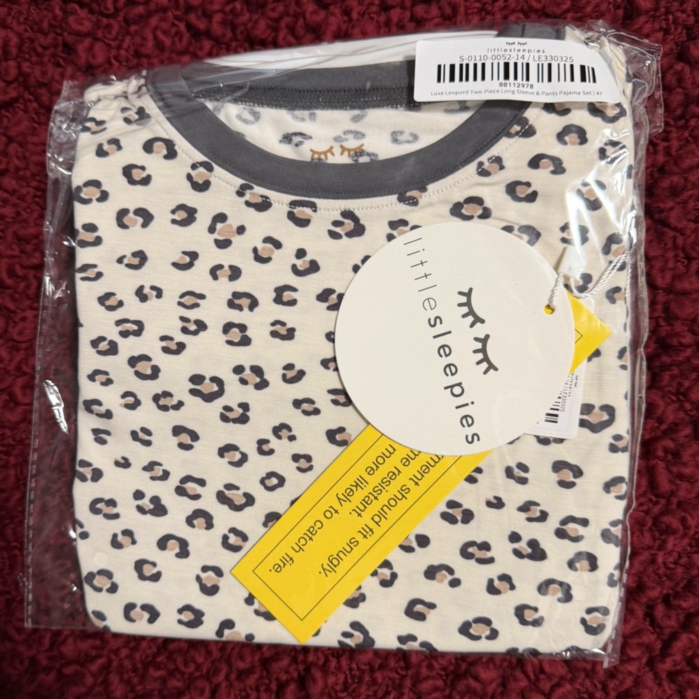 NWT Little Sleepies Luxe Leopard Two-Piece Long Sleeve & Pants / Size 4T